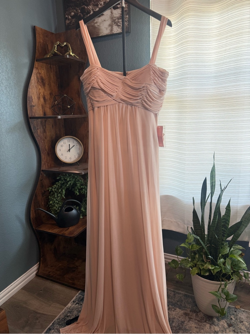 Birdy Grey Blush Maxi Dress with Ruched Bodice